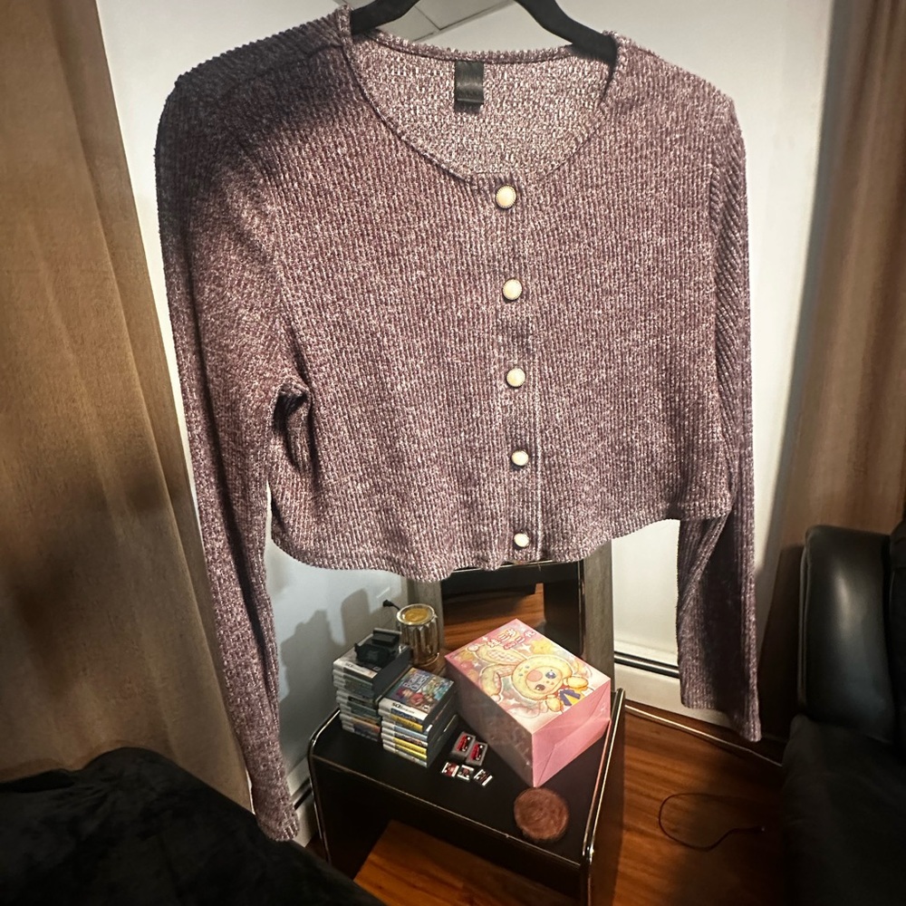 SHEIN Maroon Knit Sweater